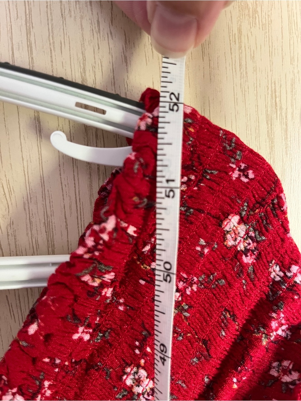 Aeropostale Red Floral Smocked On or Off The Shoulder Maxi Dress Sz Large - Picture 10 of 12